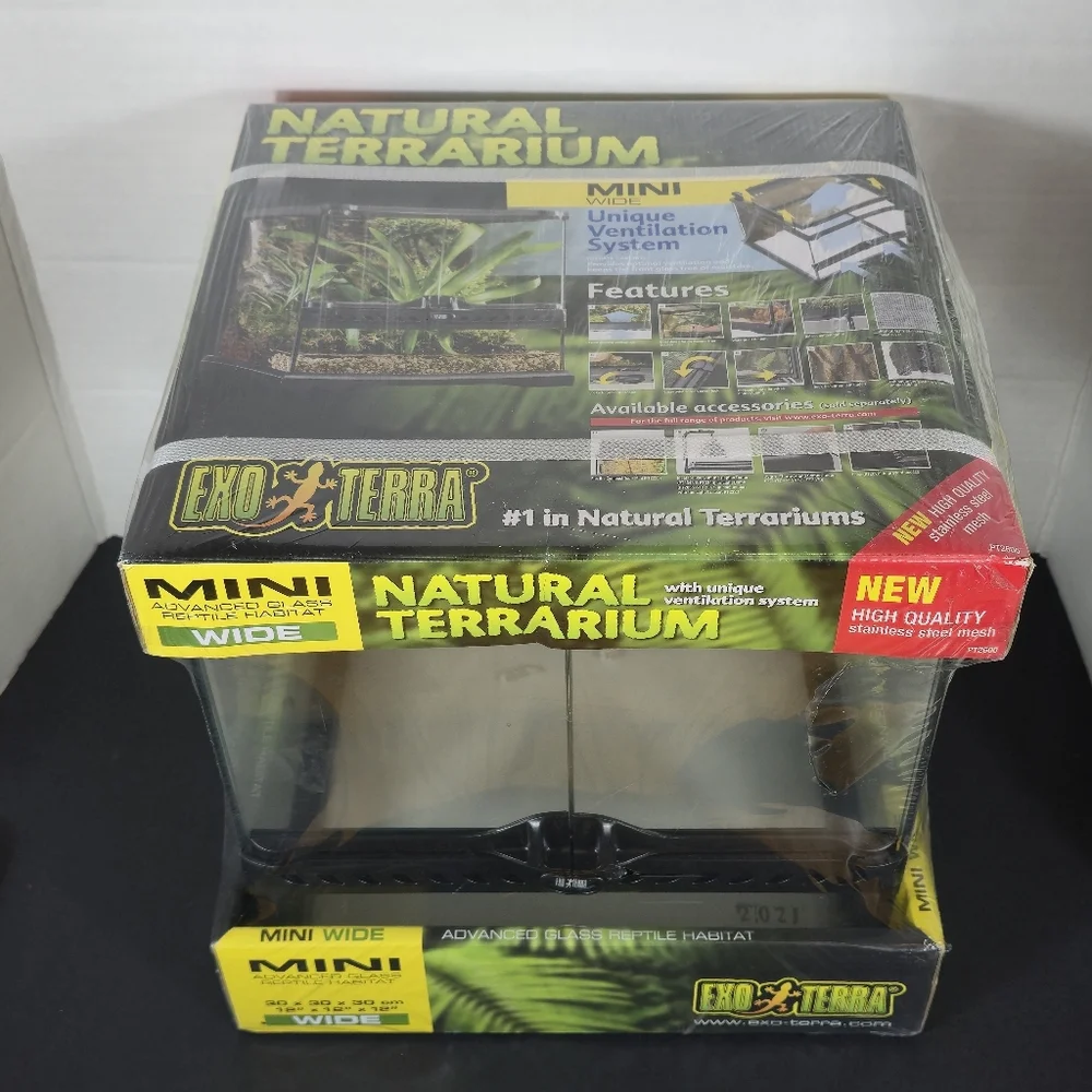 Exo Terra Mini Natural Terrarium 12x12x12 New Advance Glass Reptile Habitat - Picture 1 of 7